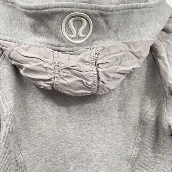Lululemon Special Edition Ruched Women's Gray Full Zip Scuba Hoodie‎ Knit - Picture 5 of 9